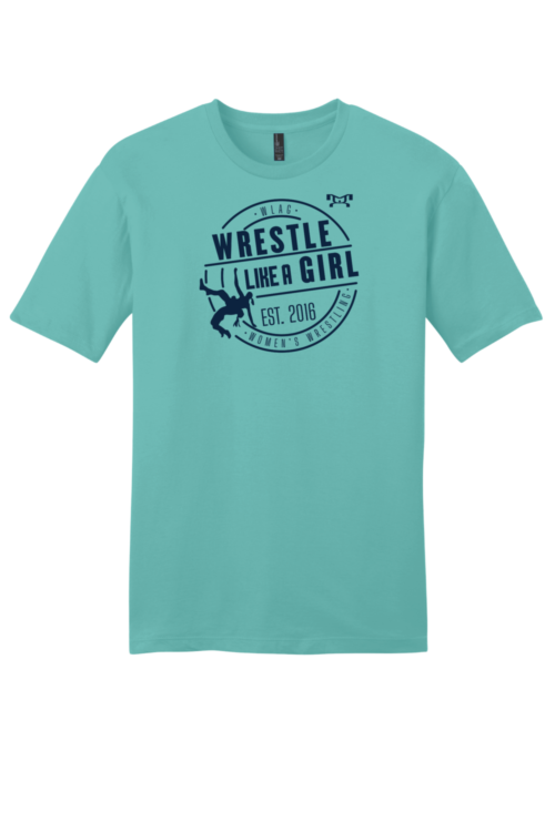 Wrestle Like A Girl Eucalyptus Blue Inked Custom T Shirt** Adult Colors Only **