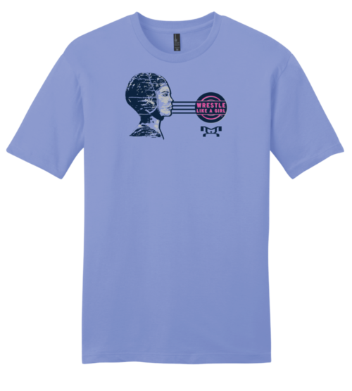 Wrestle Like A Girl Painted Women Wrestler Electric Purple Inked Custom T Shirt** Adult Colors Only **