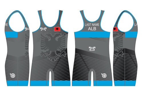Albania UWW 2024 Blue Freestyle Singlet(PRE ORDER)
