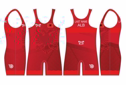 Albania UWW 2024 Red Freestyle Singlet(PRE ORDER)