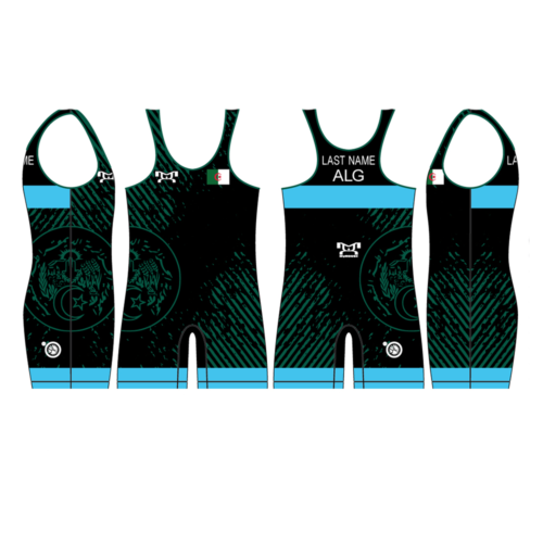 Algeria UWW 2024 Blue Freestyle Singlet(PRE ORDER)