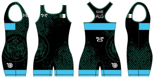 Algeria UWW 2024 Women's Blue Freestyle Singlet(PRE ORDER)