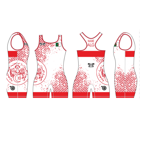 Algeria UWW 2024 Women's Red Freestyle Singlet(PRE ORDER)
