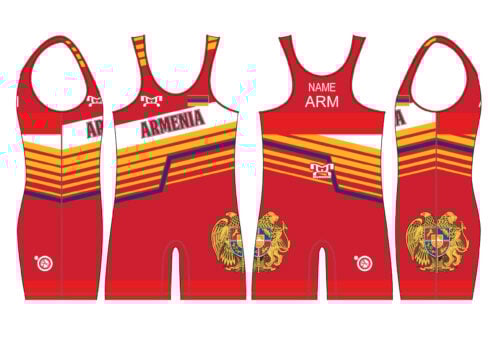 Armenia UWW 2024 Red Freestyle Singlet(PRE ORDER)