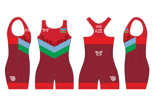 Azerbaijan UWW 2024 Women's Red Freestyle Singlet(PRE ORDER)