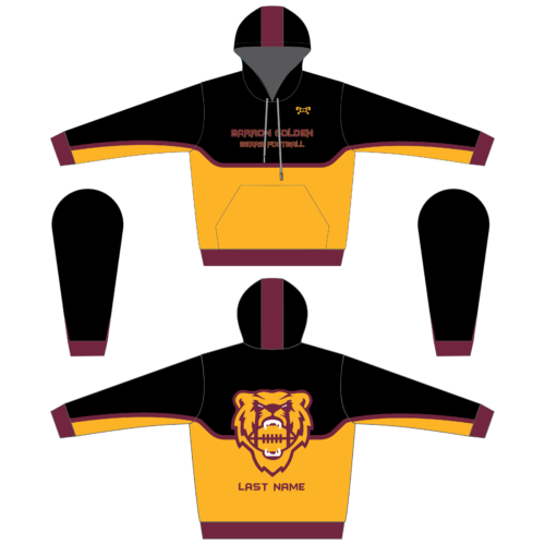 Barron Golden Bears Football  Sublimated Hoodie 2024