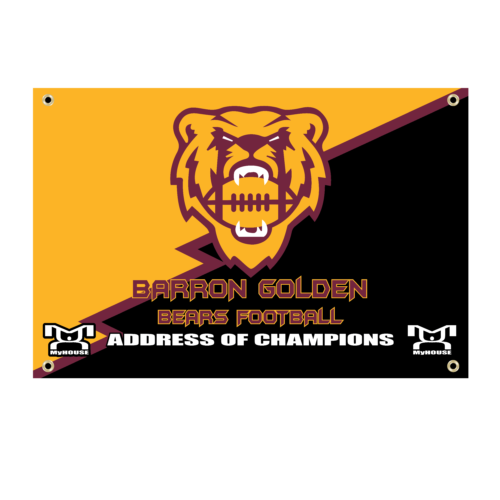 Barron Golden Bears Football  Custom Team Banner