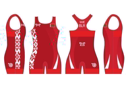 Belarus UWW 2024 Women's Red Freestyle Singlet(PRE ORDER)