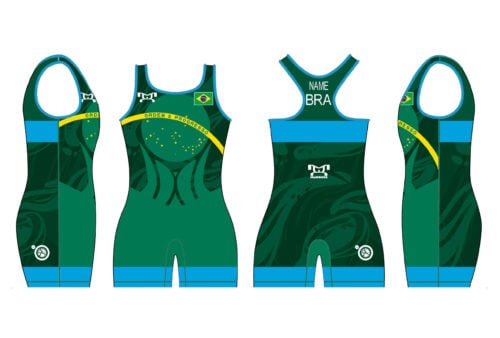 Brazil UWW 2024 Women's Blue Freestyle Singlet(PRE ORDER)