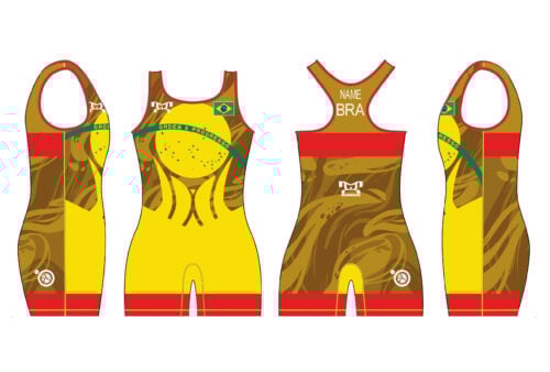 Brazil UWW 2024 Women's Red Freestyle Singlet(PRE ORDER)