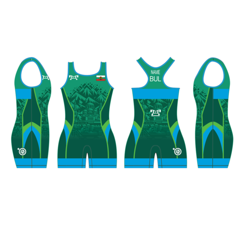 Bulgaria UWW 2024 Women's Blue Freestyle Singlet(PRE ORDER)