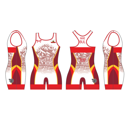 Bulgaria UWW 2024 Women's Red Freestyle Singlet(PRE ORDER)