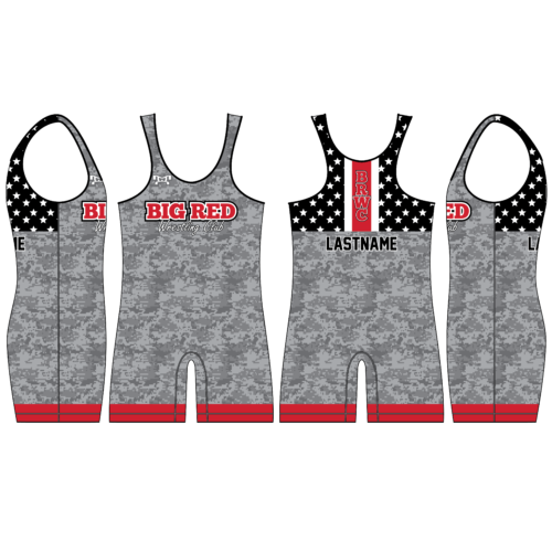 Big Red Wrestling Club Grey Camo Singlet 2024