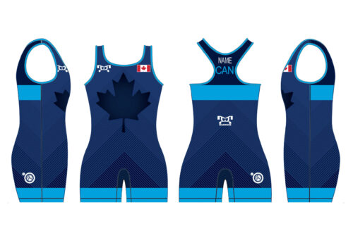 Canada UWW 2024 Women's Blue Freestyle Singlet(PRE ORDER)