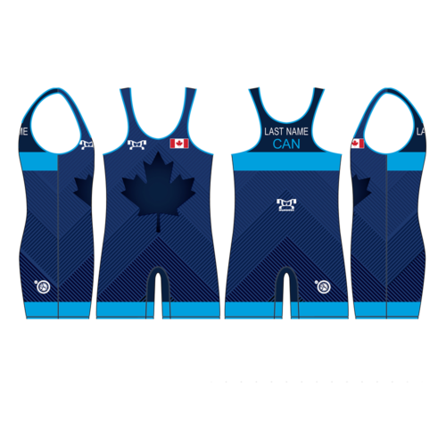 Canada UWW 2024 Blue Freestyle Singlet(PRE ORDER)
