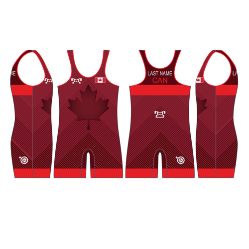 Canada UWW 2024 Red Freestyle Singlet(PRE ORDER)