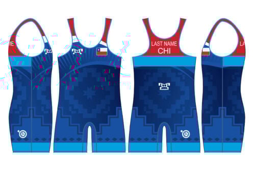 Chile UWW 2024 Blue Freestyle Singlet(PRE ORDER)
