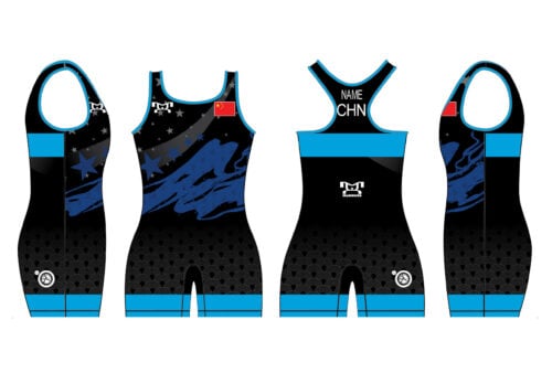 China UWW 2024 Women's Blue Freestyle Singlet(PRE ORDER)