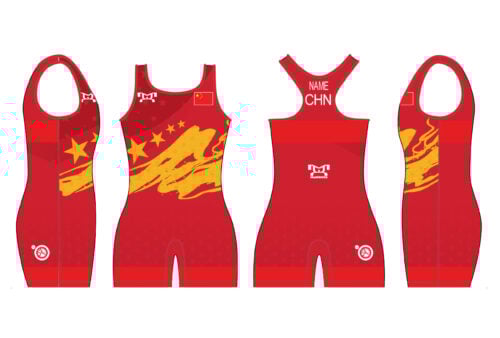 China UWW 2024 Women's Red Freestyle Singlet(PRE ORDER)