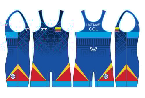 Colombia UWW 2024 Blue Freestyle Singlet(PRE ORDER)