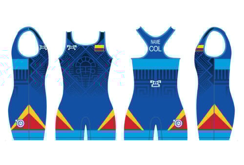 Colombia UWW 2024 Women's Blue Freestyle Singlet(PRE ORDER)