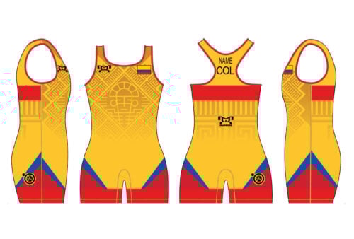 Colombia UWW 2024 Women's Red Freestyle Singlet(PRE ORDER)