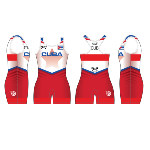 Cuba UWW 2024 Women's Red Freestyle Singlet(PRE ORDER)