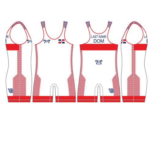 Dominican Republic UWW 2024 Red Freestyle Singlet(PRE ORDER)
