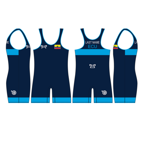 Ecuador UWW 2024 Blue Freestyle Singlet(PRE ORDER)