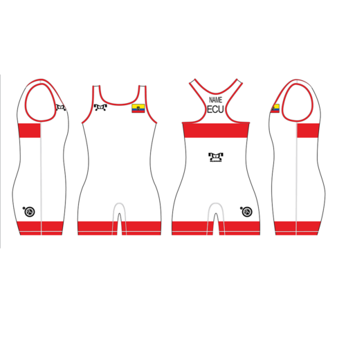Ecuador UWW 2024 Women's Red Freestyle Singlet(PRE ORDER)