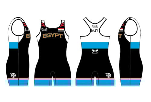 Egypt UWW 2024 Women's Blue Freestyle Singlet(PRE ORDER)
