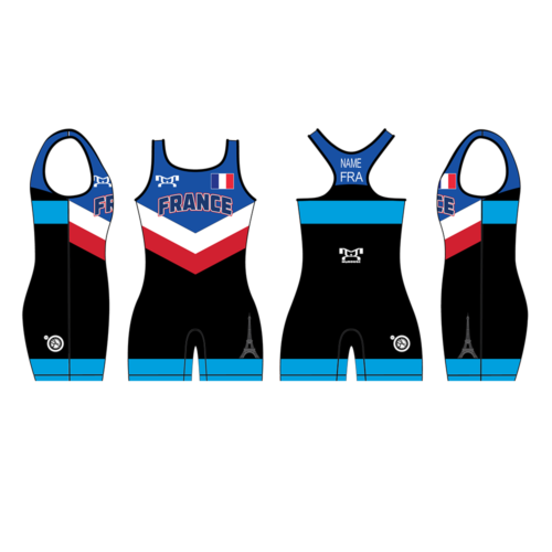 France UWW 2024 Women's Blue Freestyle Singlet(PRE ORDER)
