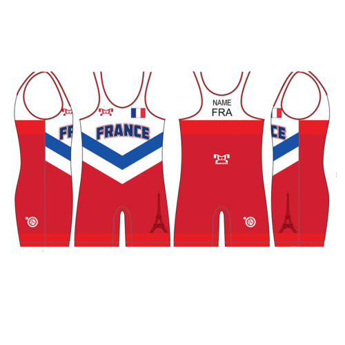 France UWW 2024 Red Freestyle Singlet(PRE ORDER)