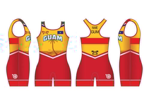 Guam UWW 2024 Women's Red Freestyle Singlet(PRE ORDER)