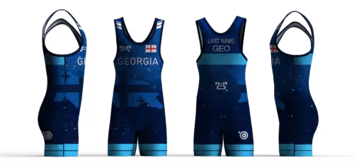 Georgia UWW 2024 Blue Freestyle Singlet(PRE ORDER)