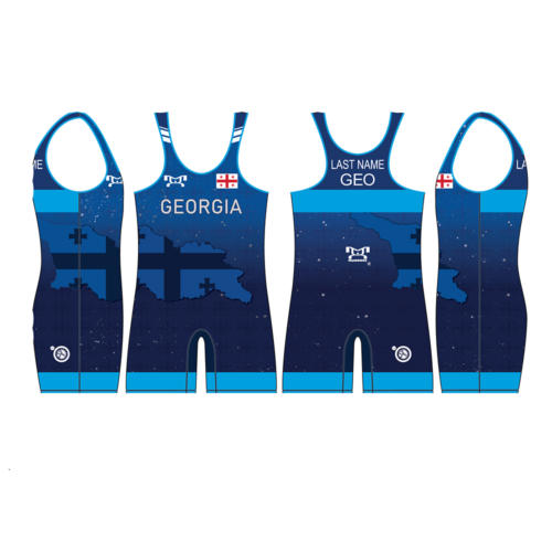 Georgia UWW 2024 Blue Freestyle Singlet(PRE ORDER)