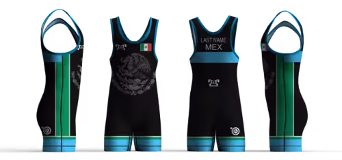 Mexico UWW 2024 Blue Freestyle Singlet (pre order)