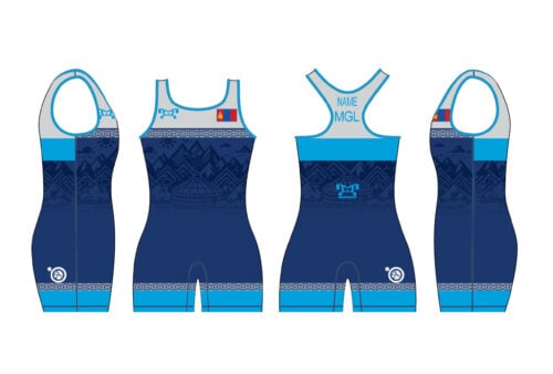 Mongolia UWW 2024 Women's Blue Freestyle Singlet (pre order)