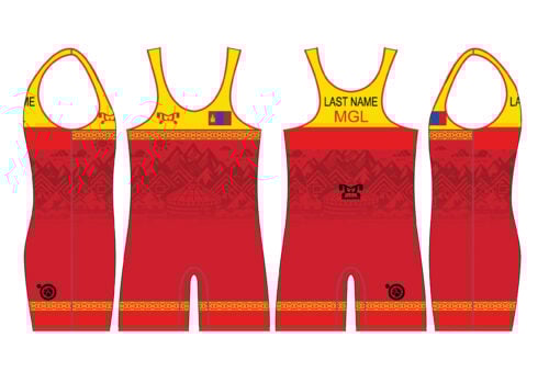 Mongolia UWW 2024 Red Freestyle Singlet (pre order)