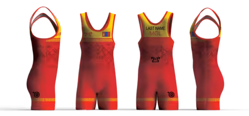Mongolia UWW 2024 Red Freestyle Singlet (pre order)