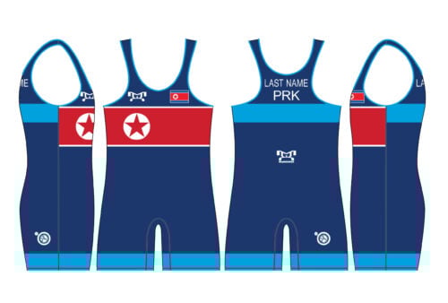 North Korea UWW 2024 Blue Freestyle Singlet (pre order)