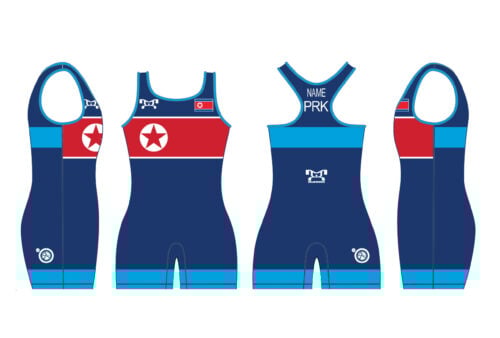 North Korea UWW 2024 Women's Blue Freestyle Singlet (pre order)