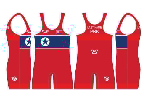 North Korea UWW 2024 Red Freestyle Singlet (pre order)