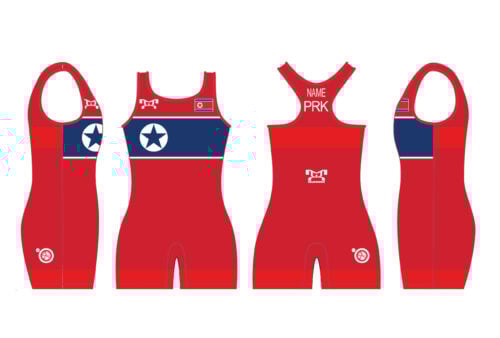 North Korea UWW 2024 Women's Red Freestyle Singlet (pre order)