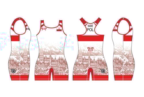 Poland UWW 2024 Women's Red Freestyle Singlet (pre order)
