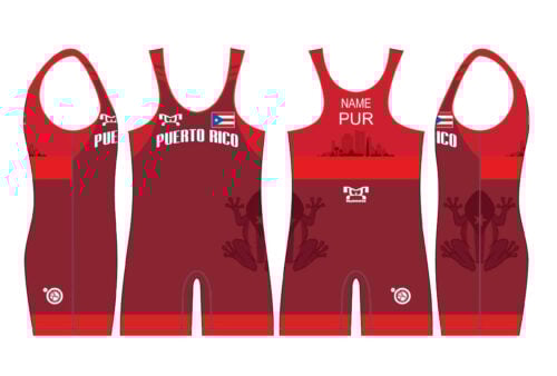 Puerto Rico UWW 2024 Red Freestyle Singlet (pre order)