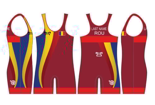 Romania UWW 2024 Red Freestyle Singlet (pre order)