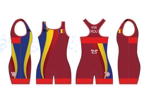 Romania UWW 2024 Women's Red Freestyle Singlet (pre order)