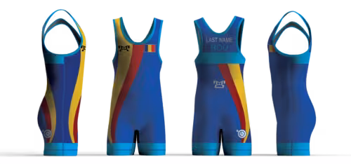 Romania UWW 2024 Blue Freestyle Singlet (pre order)