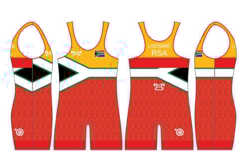 South Africa UWW 2024 Red Freestyle Singlet (pre order)